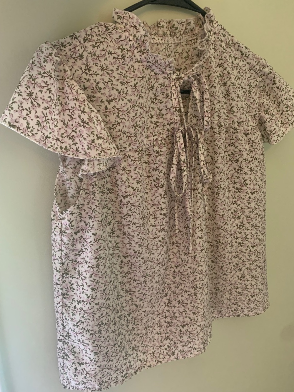 Ditsy Floral front tie blouse
